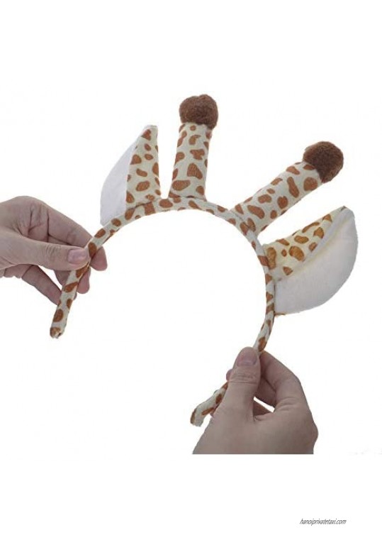 TOPTIE Plush Animal Headbands Ear Horn Hair Hoop Birthday Dress-Up Party Supplies