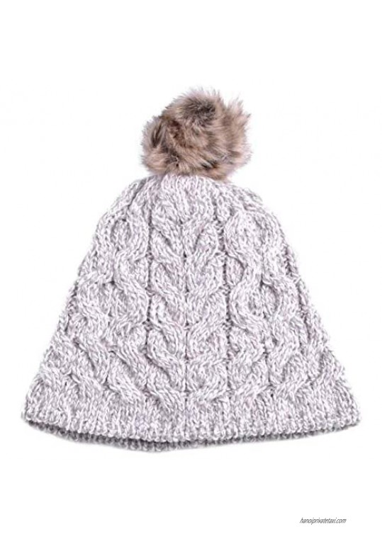 Aran Woollen Mills Supersoft Merino Knit Pom-Pom Hat