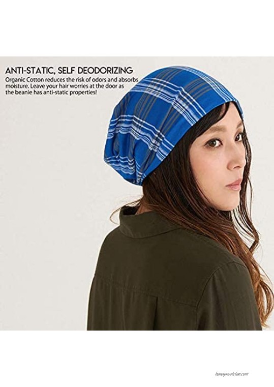 CHARM Organic Cotton Slouchy Beanie - Soft Chemo Hat Men Women Japanese Hipster Cap