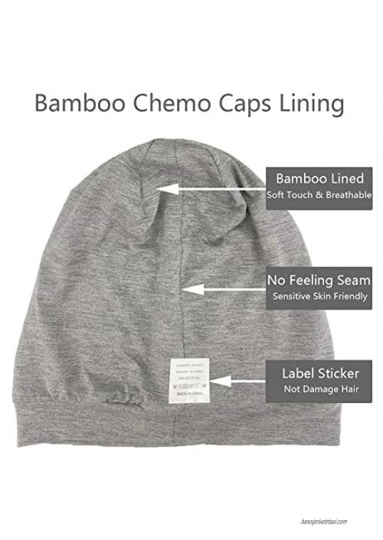 Chemo Caps Women Bamboo Beanie Cancer Hat Headwear Cap Baggy Beanies Lightweight