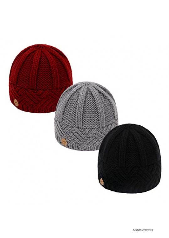 DANMY Beanie for Women Winter Hats  Soft Knit Warm Hat  Lady Girls Knitted Earmuffs Cap