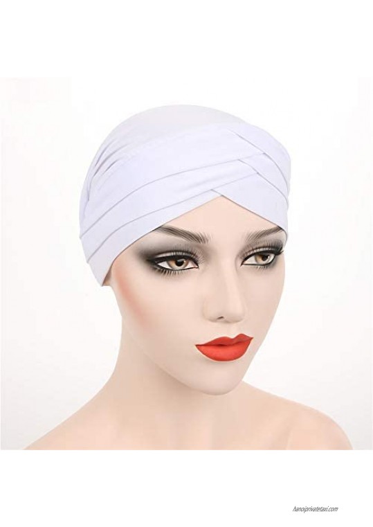 Fxhixiy Hijab Chemo Cancer Beanies Turbans Hats Cap Twisted Hair Cover Headwrap Turban Headwear for Women
