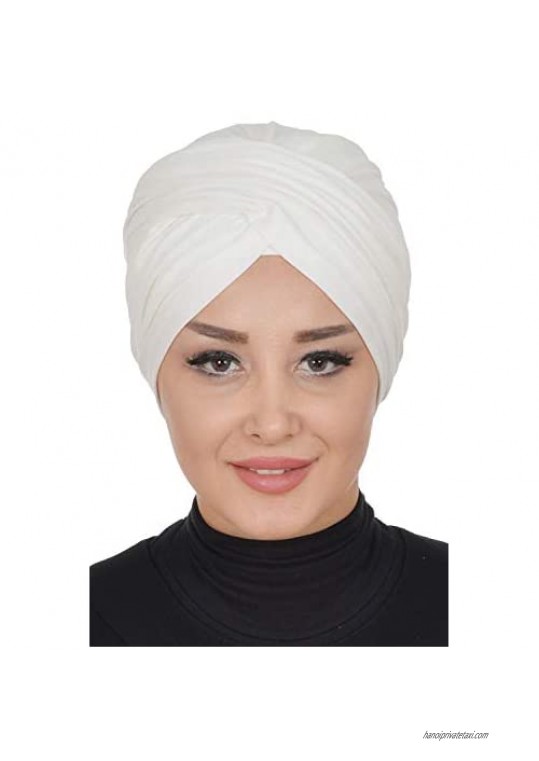 Instant Turban Cotton Scarf Head Wrap Scarves Lightweight Hats Womens Cap