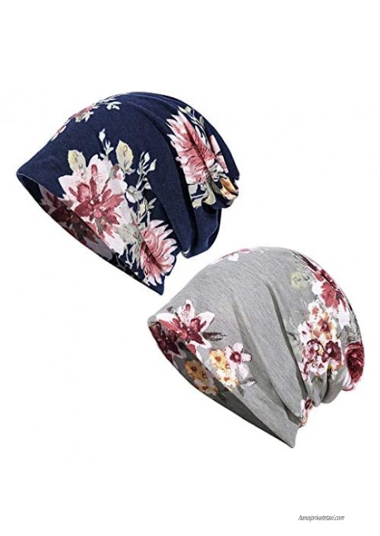 JarseHera Cotton Turbans for Women Printed Sleep Caps Chemo Headwear for Cancer Patients