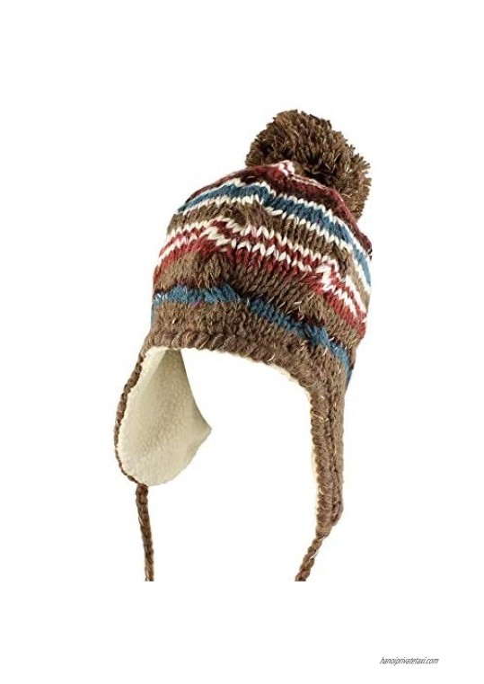 Morehats Multi Stripe Knit Pom Pom Handmade Beanie Winter Ski Warm Hat