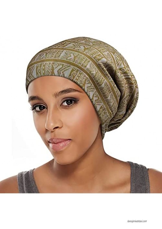 Sleep Cap Satin Bonnet Extra Large African Print Hair Wrap for Curly Hair Locs Black Women