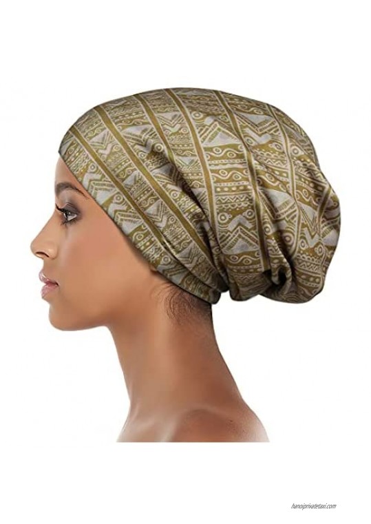 Sleep Cap Satin Bonnet Extra Large African Print Hair Wrap for Curly Hair Locs Black Women