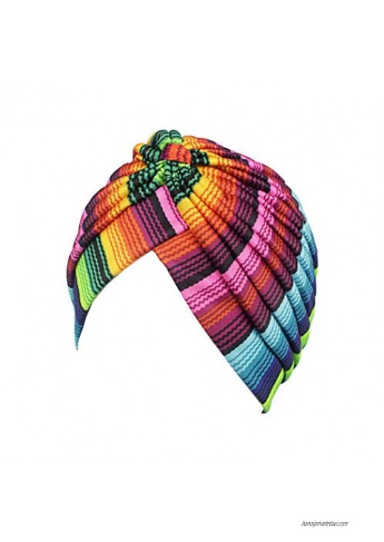 xzbailisha Women Indian Stretchy Turban Colorful Wrap Chemo Hat