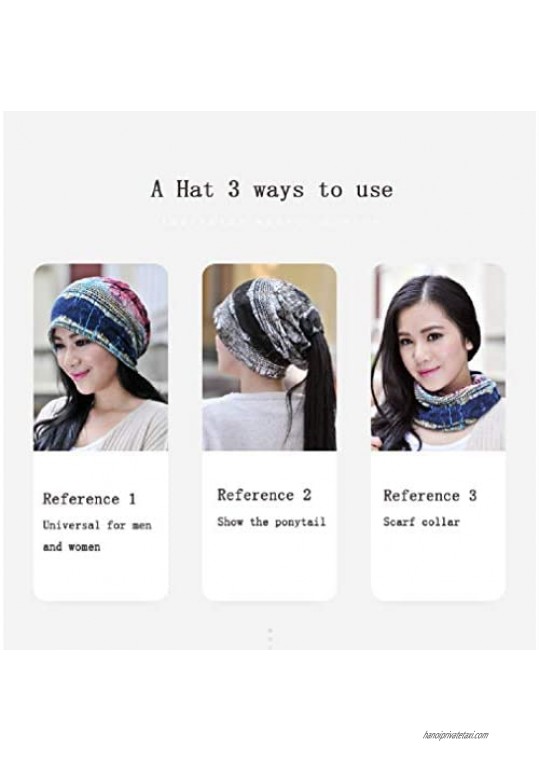 Yuzemumu Colorful Fashion Beanies Chemo Caps Cancer Headwear Skull Cap Knitted hat Scarf for Womens Mens