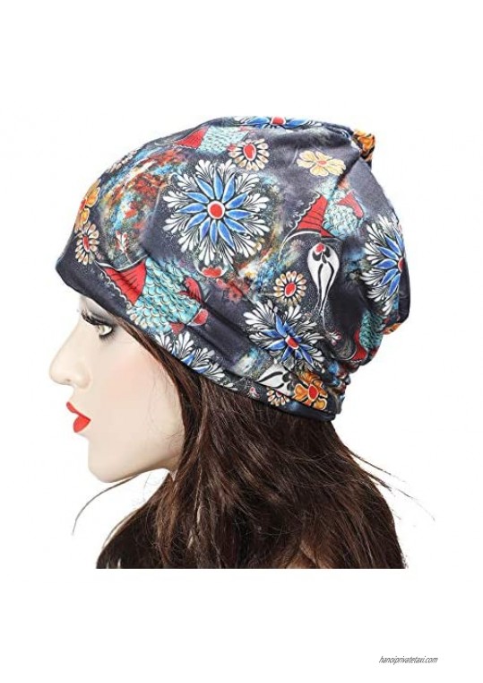 ZLYC Women Fashion Slouchy Beanie Hat for Summer Thin Messy Bun Ponytail Beanies