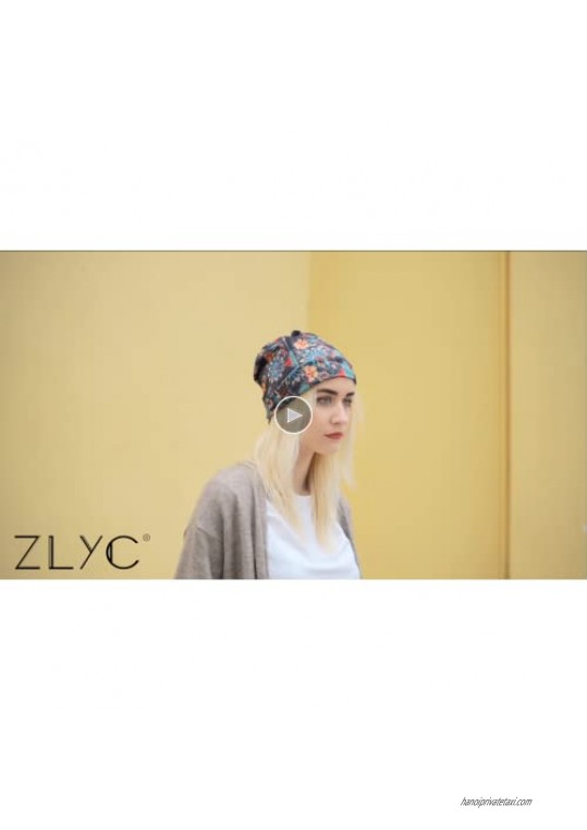 ZLYC Women Fashion Slouchy Beanie Hat for Summer Thin Messy Bun Ponytail Beanies