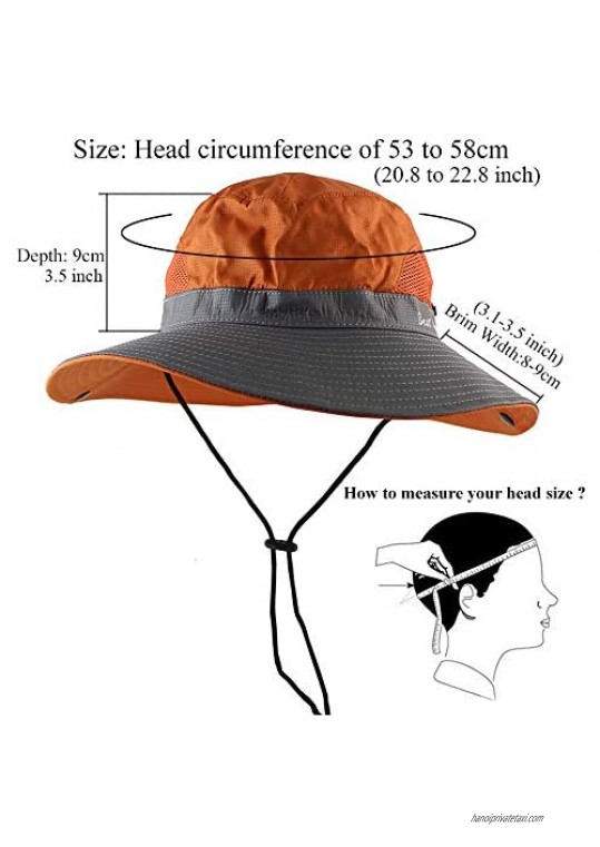 2 Pack Women's Ponytail Safari Sun Hat Wide Brim UV Protection Outdoor Bucket Hat Foldable Beach Summer Fishing Hat