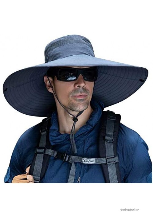 6 Inches Super Wide Brim Men Fishing Sun Hats  Outdoor Hiking Travel Women Bucket Cap Safari Boonie Gardening Lawn Hat