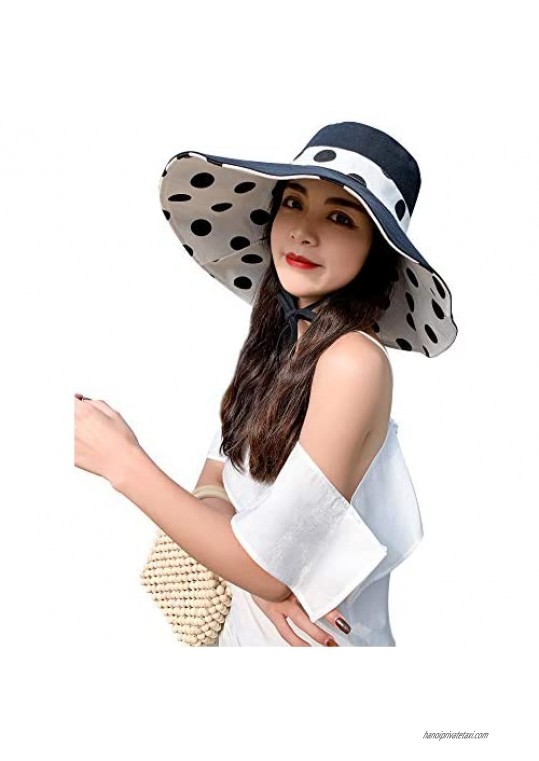 Ayliss Women's Wide Birm Sun Hat Foldable Floppy Hat Reversible Summer Beach Roll up Cap Sun Hat Packable UV Protection