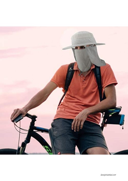 Belababy Outdoor Sun Cap for Men and Women UPF 50+ UV Sun Protection with Neck Flap Face Cover Mask