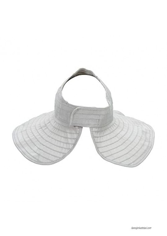 Cutewing Sun Visor Hats for Women with UV Protection Large Wide Brim with String Foldable for Travel Packable.