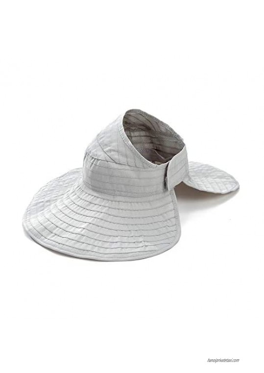 Cutewing Sun Visor Hats for Women with UV Protection Large Wide Brim with String Foldable for Travel Packable.
