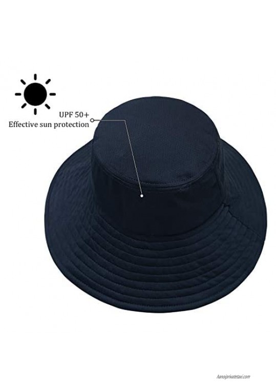 Fittia Outdoor UPF 50+ Sun Protection Hat for Women Mesh Breathable Wide Brim Summer Beach Fishing Hat Navy