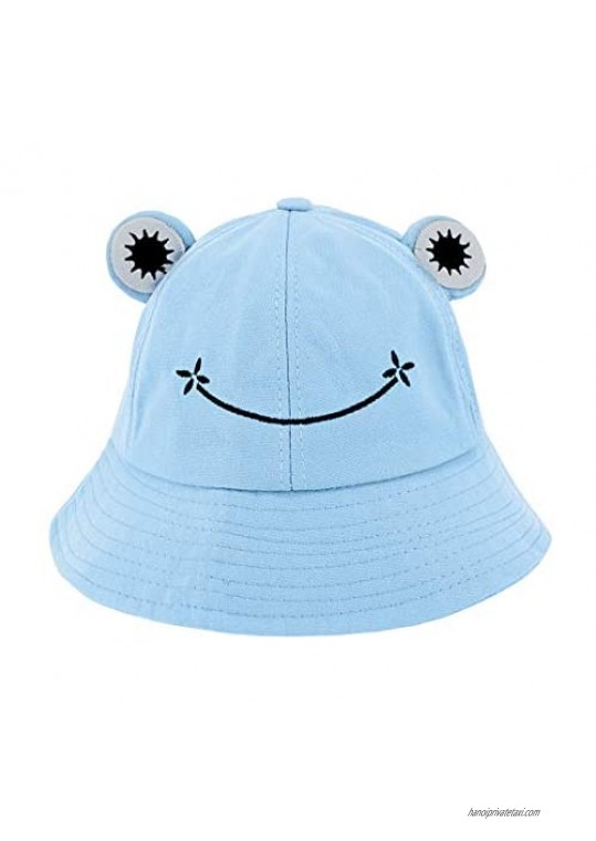 Haoohu Frog Hat Adults Cotton Bucket Hat Frog Cap Fisherman Beach Festival Sun Hat Dress up Party Frog Hat
