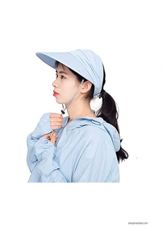 LANGUO MAOYI Sun Protection Clothing for Women Fashion Cap with Mask for Outdoor in Summer Removable Long Sleeve UPF 50+