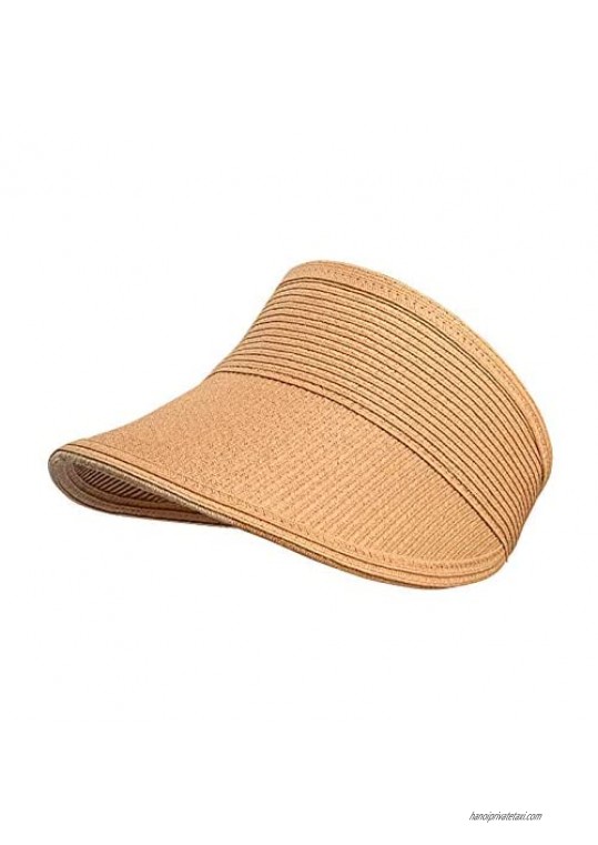 Maylisacc Straw Hat Womens Wide Brim Hat Womens Visor Sun Hats for Women Beach Hats Roll-up Foldable/Packable Tennis Golf Hat