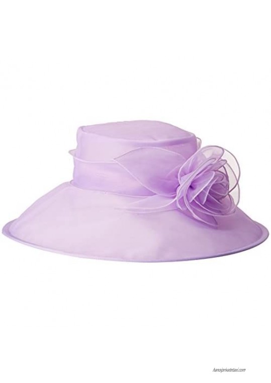 San Diego Hat Company Women's DRS1020 Organza Dress Hat w/Rosette