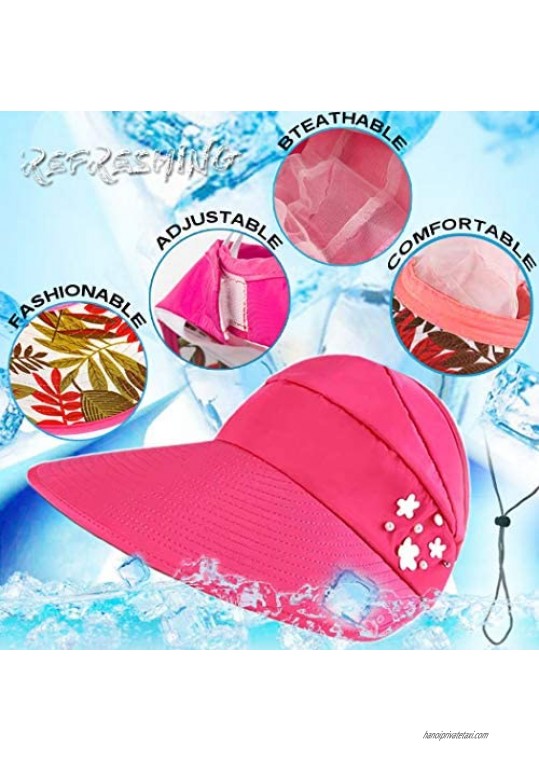 Women Sun Hat Wide Brim SunVisor Cap UPF 50+ UV Protection Foldable Summer Hat