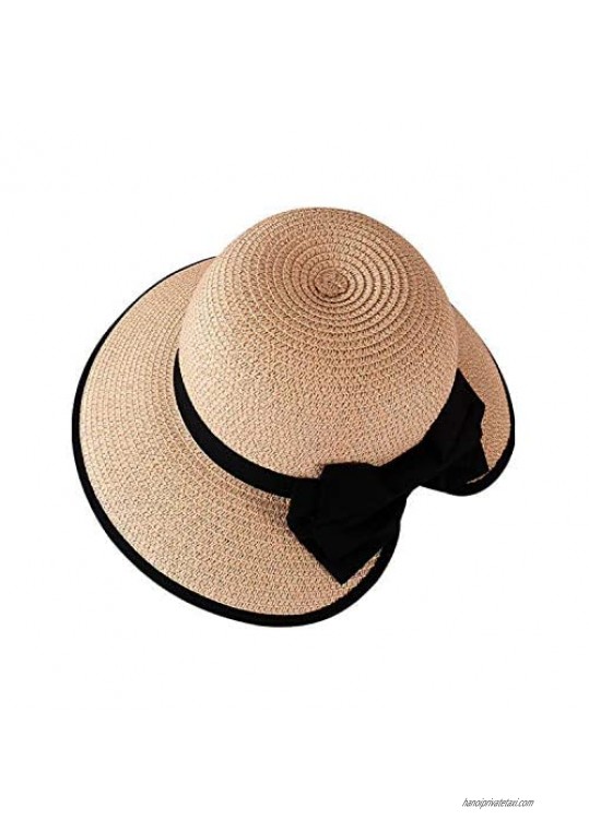 Womens Beach Sun Straw Hat  Womens Sun Straw Hat Wide Brim Straw Sun Visor Hat Summer Uv Protection Beach