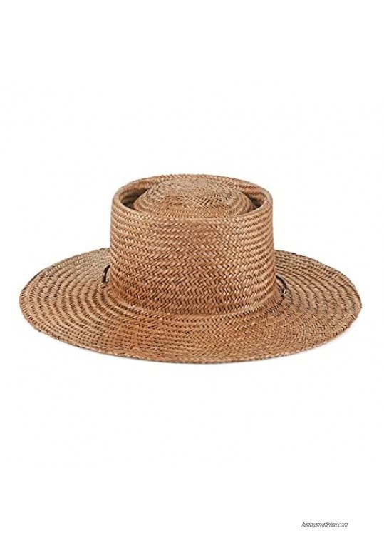 Women's Straw Hat Wide Brim Panama Hats Fedora Sun Hat Summer UV Protection UPF50+ Beach Cap for Both Women Men