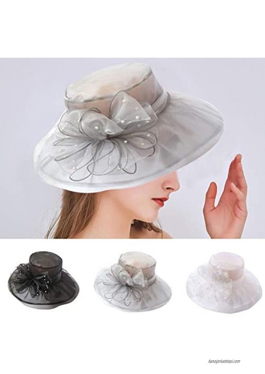 Amober Hats for Women Church Derby Dress Fascinator Bridal Cap British Tea Party Wedding Hat