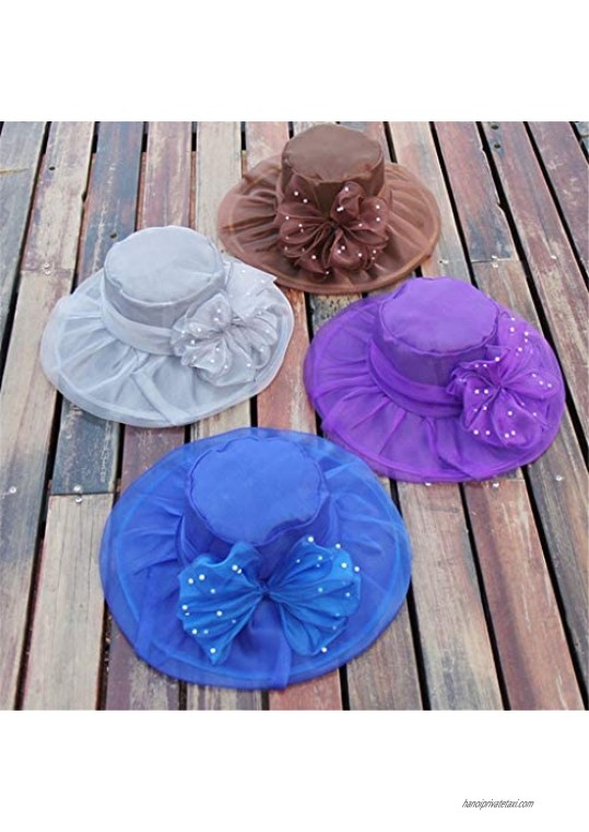 Amober Hats for Women Church Derby Dress Fascinator Bridal Cap British Tea Party Wedding Hat