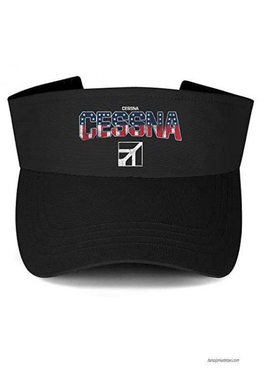 Cessna-A-Textron-Company-American-Flag- Sun Visor Snapback Hats Caps for Women Kids