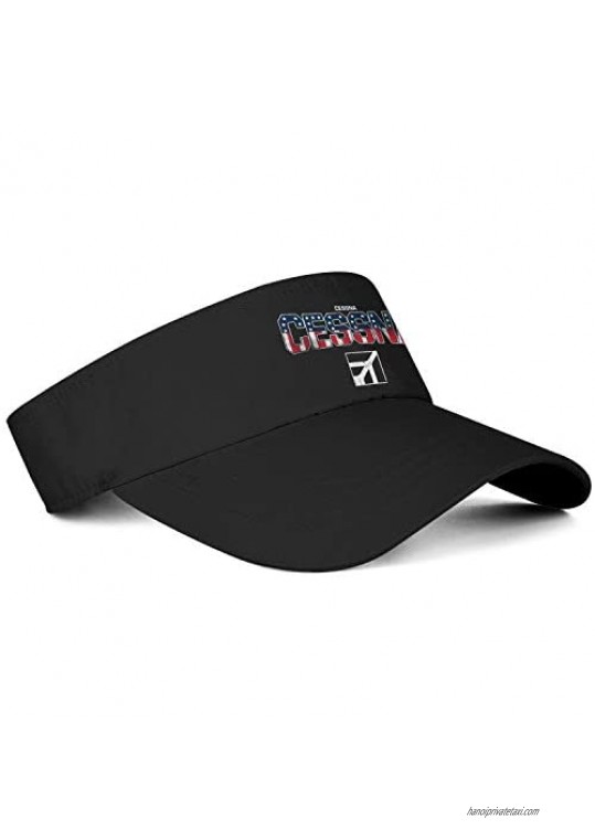 Cessna-A-Textron-Company-American-Flag- Sun Visor Snapback Hats Caps for Women Kids
