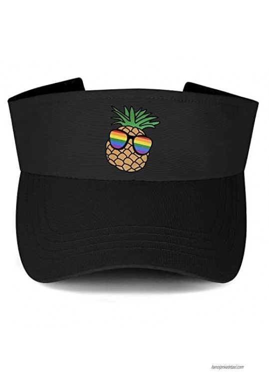 Comfortable Gay Pride Pineapple Sports Sun Visor SPF 50+ Uv Protection Male and Female Beach Sun Visor
