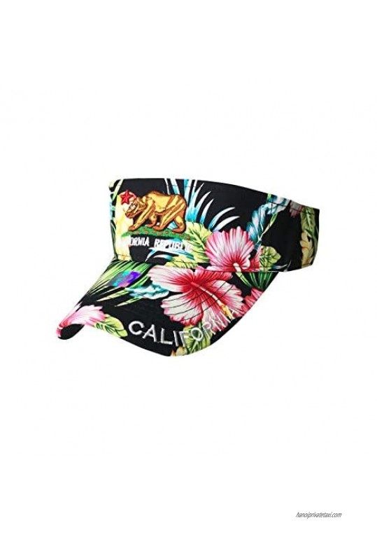 Floral Visor Hats - California Republic Visor Hat - Hawaiian Visors