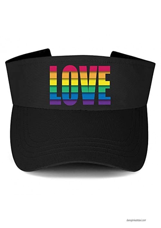Love Gay Pride Flag Sports Sun Visor SPF 50+ Uv Protection Male and Female Beach Sun Visor