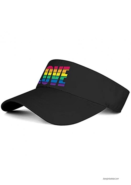 Love Gay Pride Flag Sports Sun Visor SPF 50+ Uv Protection Male and Female Beach Sun Visor