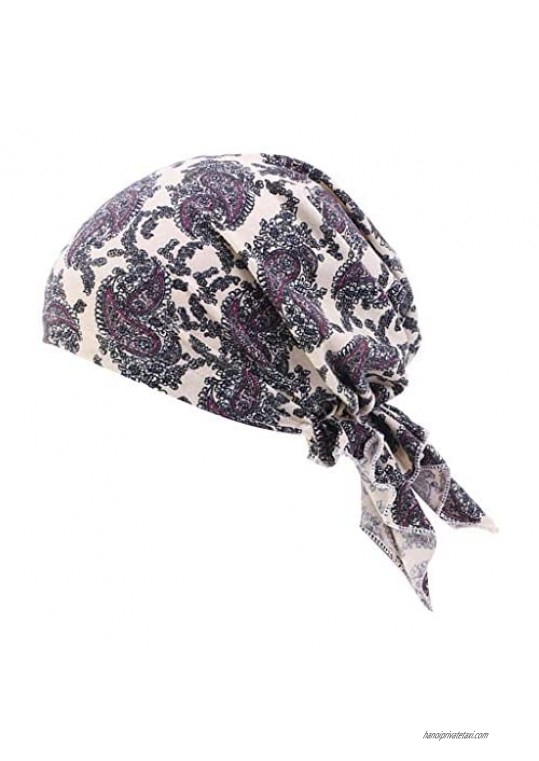 menolana Chemo Headwear for Women Women's Cotton Turban Hat Printing Sleep Bonnet Cancer Chemo Cap Hair Loss Hat