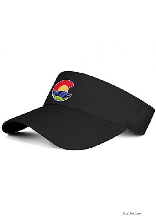 Mens Womens Sun Sports Hat Colorado Flag C with Mountains Dad Visors Beanie Custom Cap