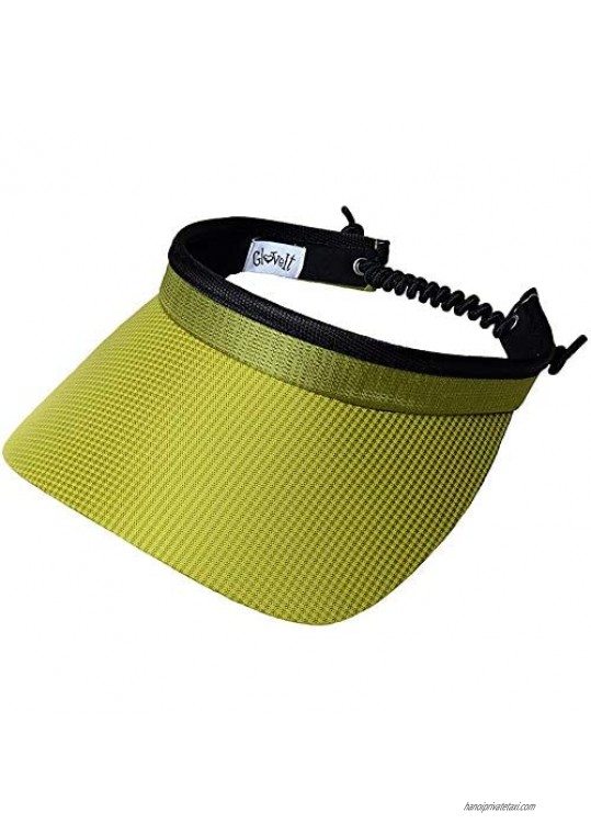 Pickleball Marketplace Fashion Fabric Coil Visor by: Glove It | Women's Adjustable Coil Visor – Kiwi Check - UV 50 Protection