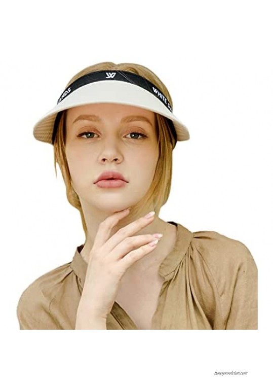 WHITE SANDS MOJA Reversible Women Sun Visor with Removable Headband | Sun Caps Hat for Sports | UV Protection | CHAMELA | Ivory
