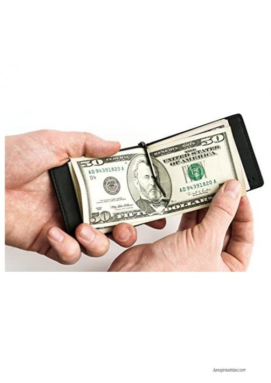 Andar Mens Leather Money Clip Front Pocket Minimalist Card Holder RFID Blocking Wallet - The Baron