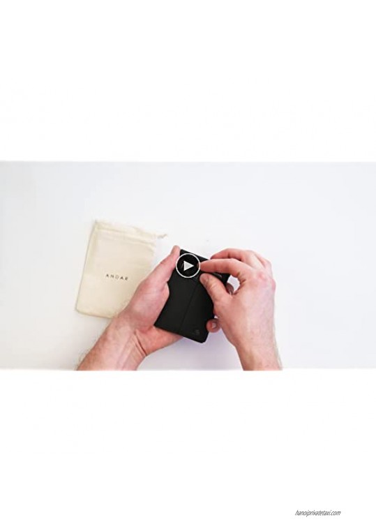 Andar Mens Leather Money Clip Front Pocket Minimalist Card Holder RFID Blocking Wallet - The Baron