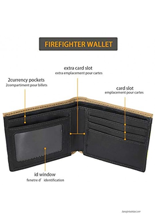 Arctotti Fire Resistant Wallet With Reflective Strip RFID Blocking Fighter Bunker Gear Money Wallet For Men Women With Gift Box ( GY)