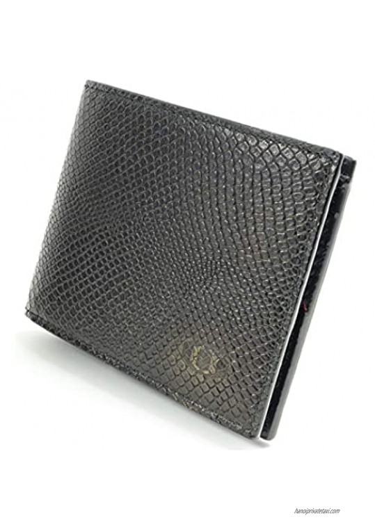 COLDFIRE Snake Eye Slim Leather Wallet for Men 6 Credit Card Slots - Black - RFID Blocking Men’s Bifold Wallet with Multi-Compartment Design and a Snakeskin Pattern. Limited Edition. Made in Europe!