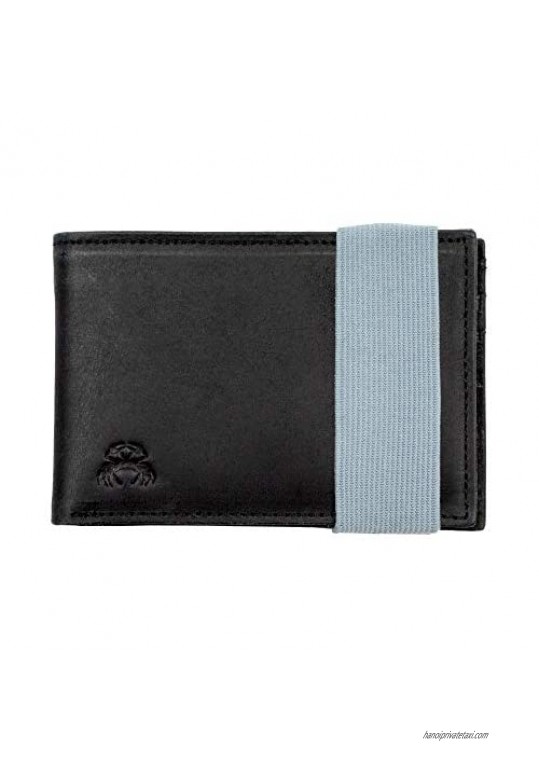 Crabby Wallet - Slim Leather Wallet - Mens Leather Bi-Fold Wallet - RFID Blocking Wallet - Sleek Wallet - Tile Tracker Friendly - Credit Card Holder - Leather Wallet - Delta