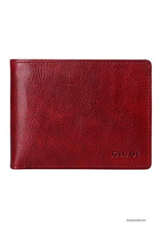 Giudi Deluxe Comfortable Bifold Men’s Wallet Made in Italy – 12 Business Credit Card Holder – ID Window - Soft Touch Genuine Cow Leather - Excellent Gift in Attractive Packaging