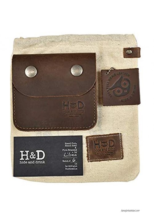 Hide & Drink Leather Coin & Card Case Wide Wallet Cash Organizer Everyday Accessories Handmade :: Bourbon Brown
