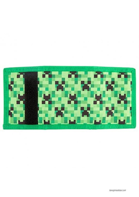 JINX Minecraft Pixel Life Nylon Tri-Fold Wallet Multi-Colored One Size with Coin Pocket