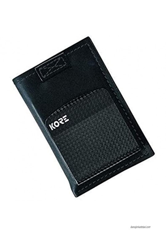 KORE Men's Slim Wallet + Carbon Fiber Money Clip [RFID Block]